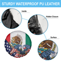 United States And Mexico Spare Tire Cover USA Eagle With Mexican Aztec - Wonder Print Shop