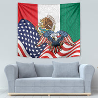United States And Mexico Tapestry USA Eagle With Mexican Aztec - Wonder Print Shop