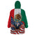 United States And Mexico Wearable Blanket Hoodie USA Eagle With Mexican Aztec