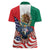 United States And Mexico Women Polo Shirt USA Eagle With Mexican Aztec - Wonder Print Shop