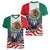 United States And Mexico Women V-Neck T-Shirt USA Eagle With Mexican Aztec - Wonder Print Shop
