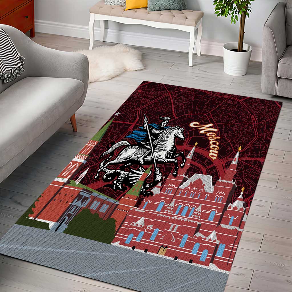 Russia Moscow Capital Area Rug Moskva Red Square Map