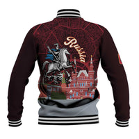 Russia Moscow Capital Baseball Jacket Moskva Red Square Map