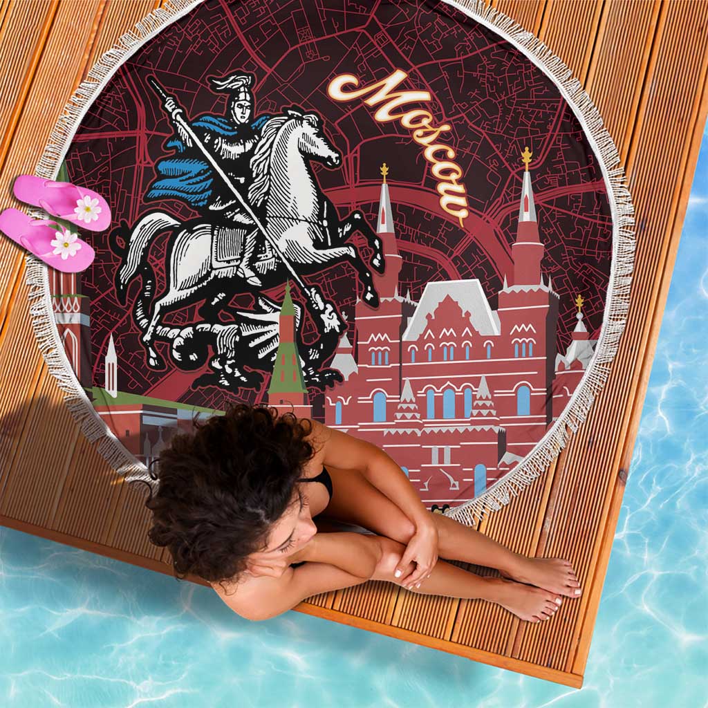 Russia Moscow Capital Beach Blanket Moskva Red Square Map