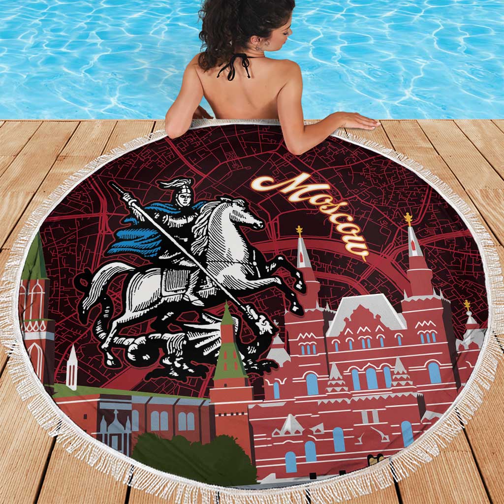 Russia Moscow Capital Beach Blanket Moskva Red Square Map