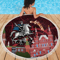 Russia Moscow Capital Beach Blanket Moskva Red Square Map