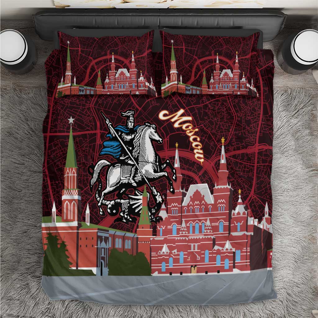 Russia Moscow Capital Bedding Set Moskva Red Square Map