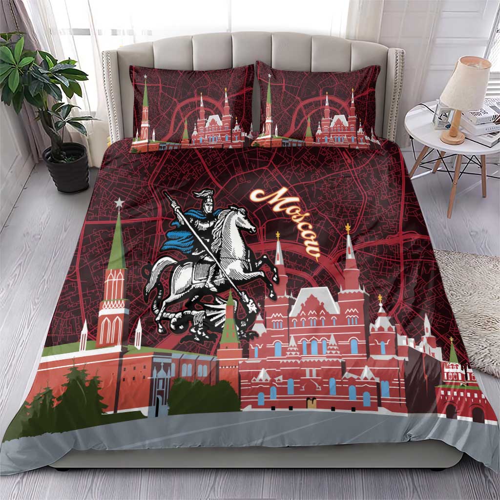 Russia Moscow Capital Bedding Set Moskva Red Square Map