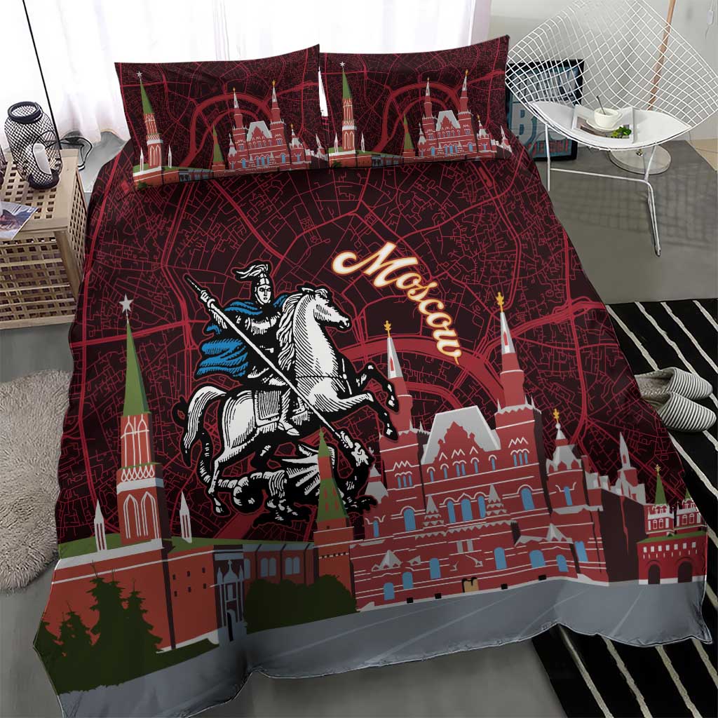 Russia Moscow Capital Bedding Set Moskva Red Square Map