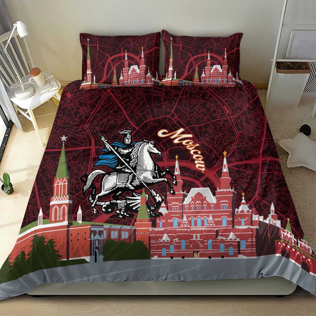 Russia Moscow Capital Bedding Set Moskva Red Square Map