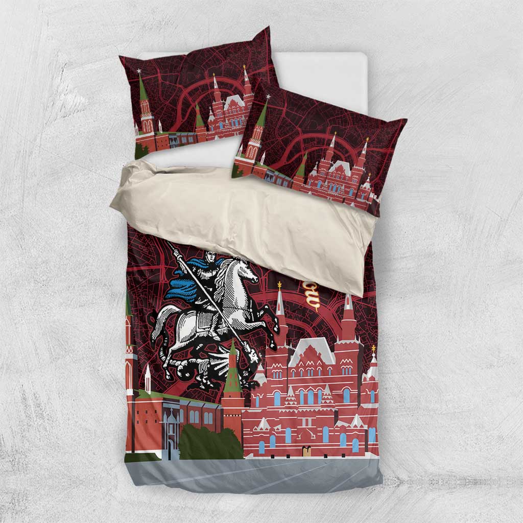 Russia Moscow Capital Bedding Set Moskva Red Square Map
