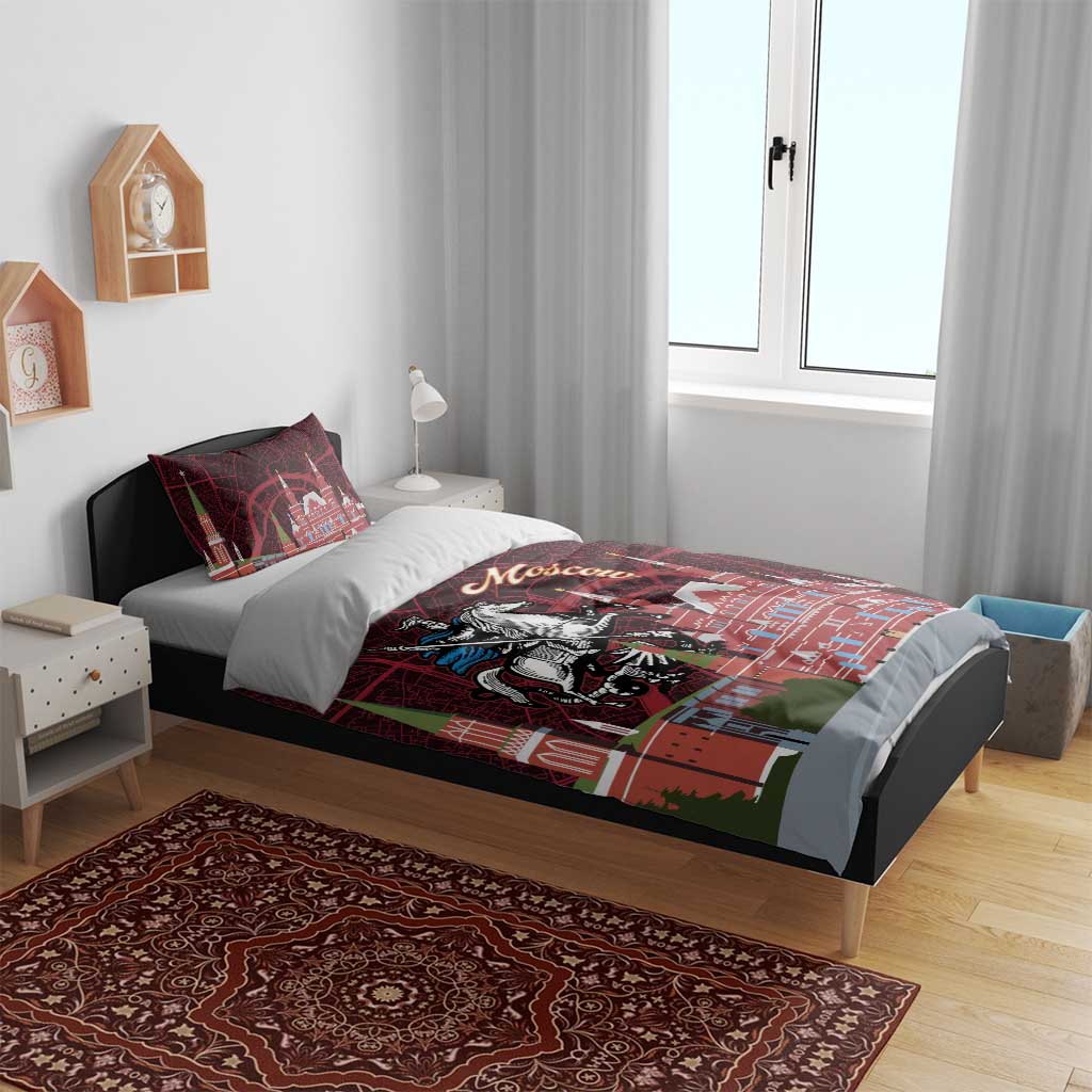 Russia Moscow Capital Bedding Set Moskva Red Square Map