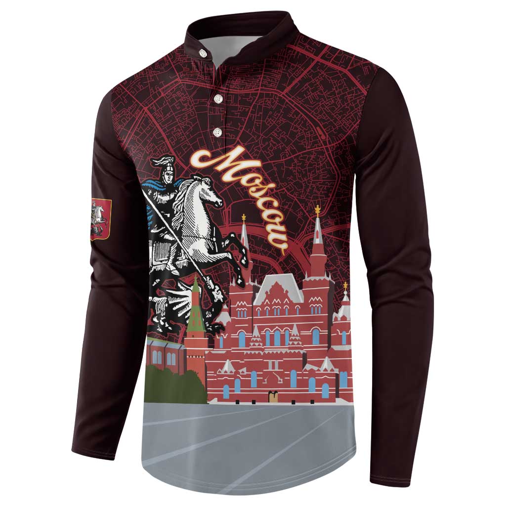 Russia Moscow Capital Button Sweatshirt Moskva Red Square Map