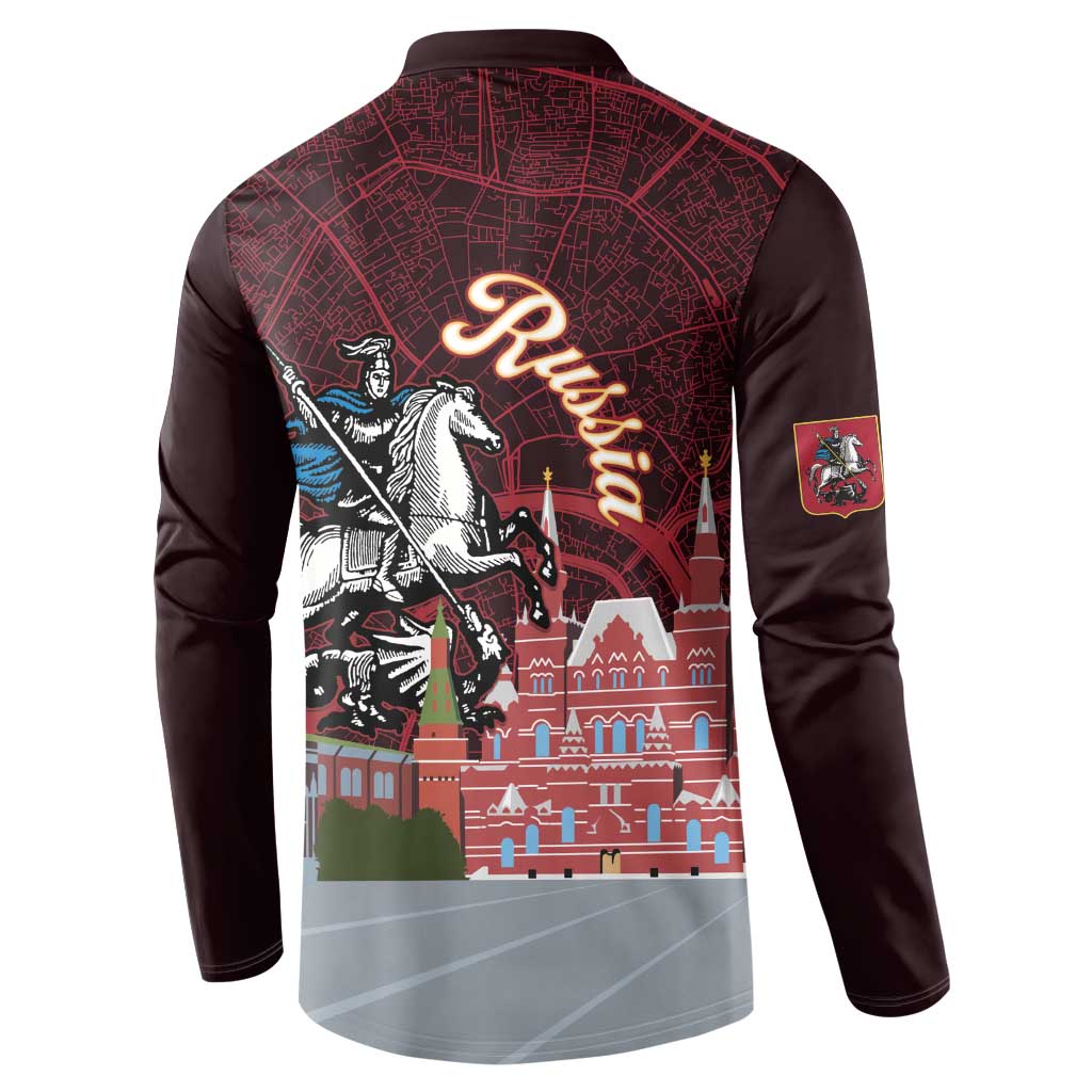 Russia Moscow Capital Button Sweatshirt Moskva Red Square Map