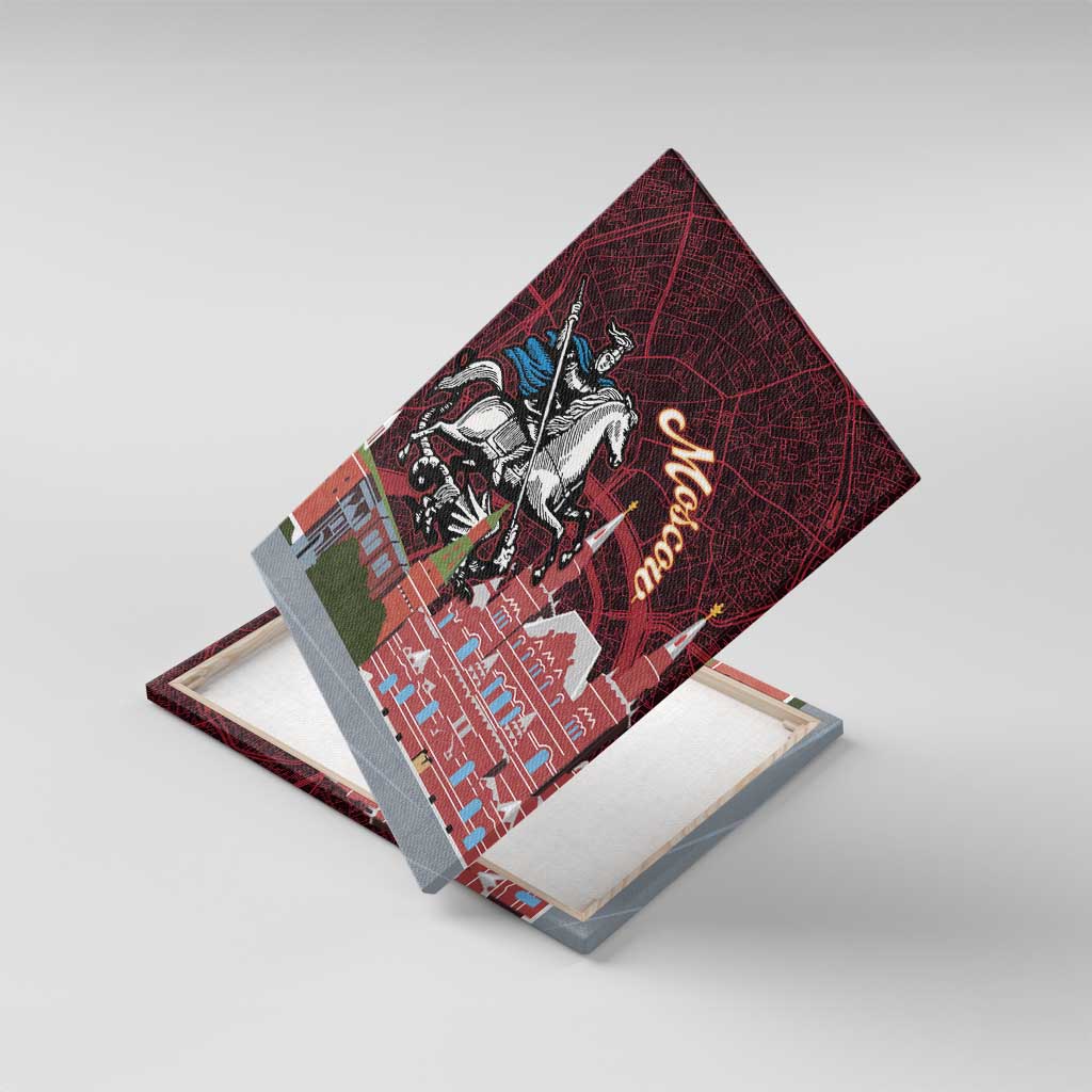 Russia Moscow Capital Canvas Wall Art Moskva Red Square Map