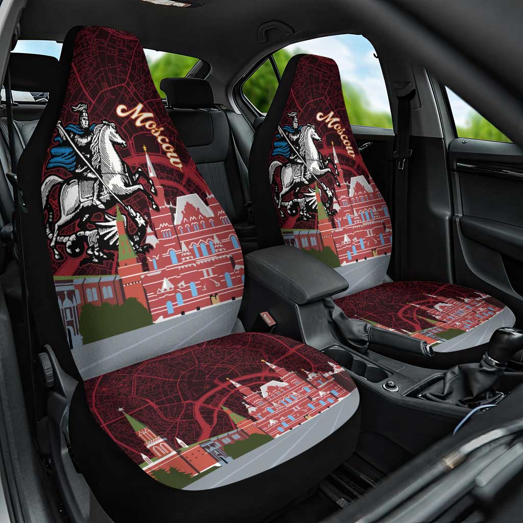 Russia Moscow Capital Car Seat Cover Moskva Red Square Map