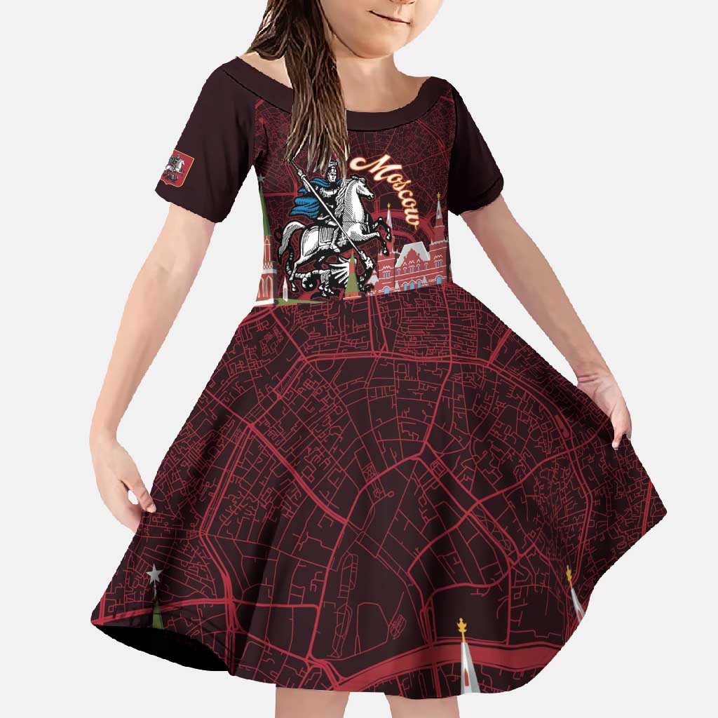 Russia Moscow Capital Family Matching Summer Maxi Dress and Hawaiian Shirt Moskva Red Square Map