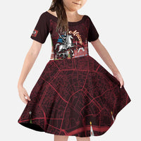 Russia Moscow Capital Family Matching Summer Maxi Dress and Hawaiian Shirt Moskva Red Square Map