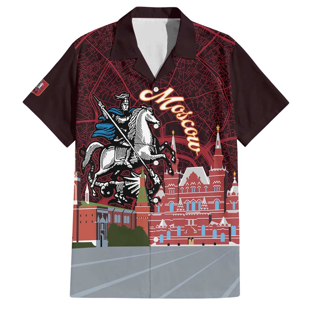 Russia Moscow Capital Family Matching Summer Maxi Dress and Hawaiian Shirt Moskva Red Square Map