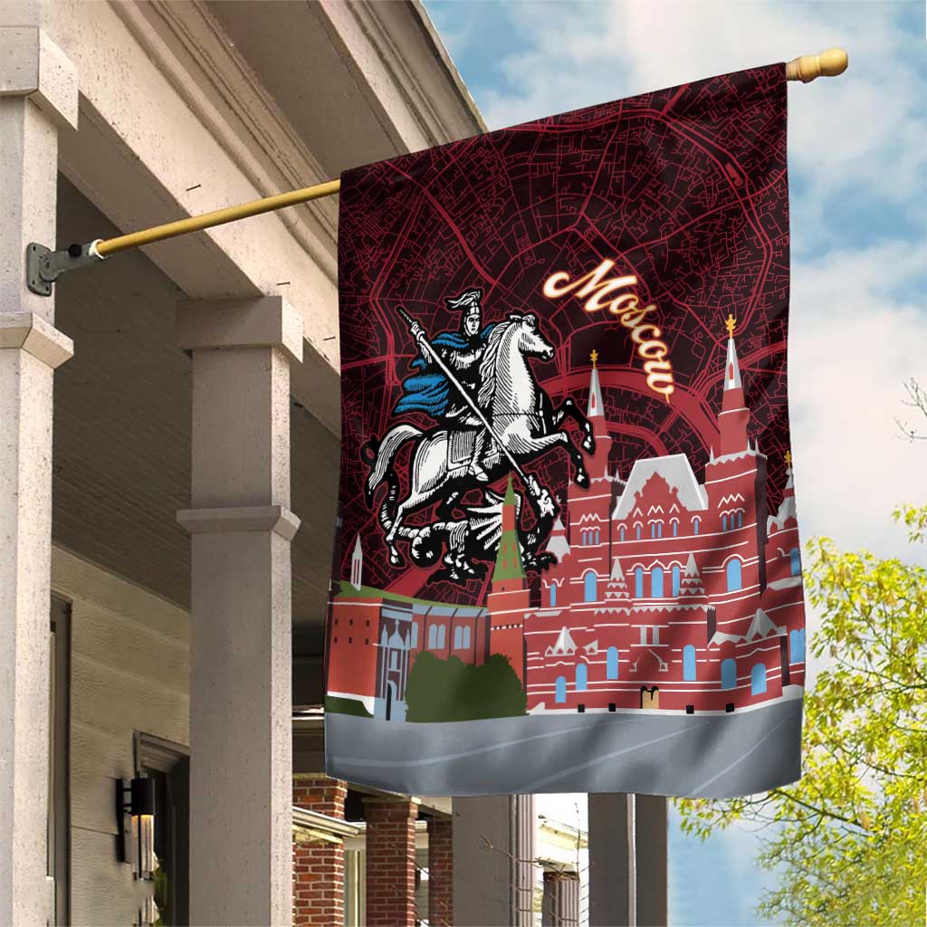 Russia Moscow Capital Garden Flag Moskva Red Square Map
