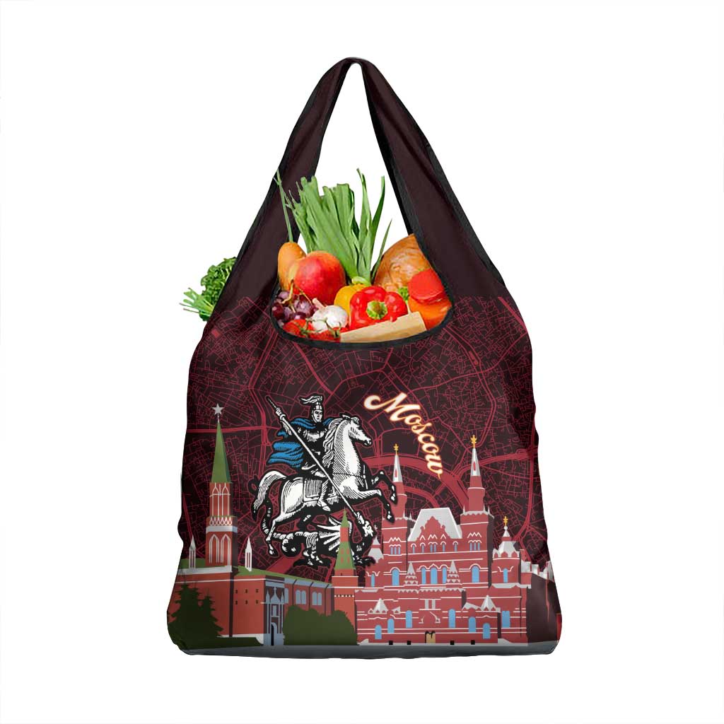 Russia Moscow Capital Grocery Bag Moskva Red Square Map
