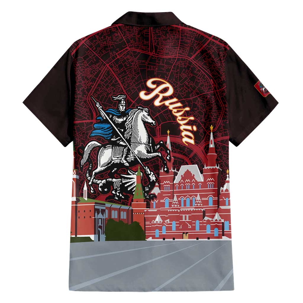 Russia Moscow Capital Hawaiian Shirt Moskva Red Square Map