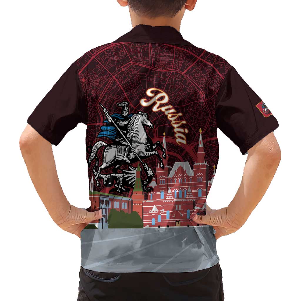 Russia Moscow Capital Hawaiian Shirt Moskva Red Square Map