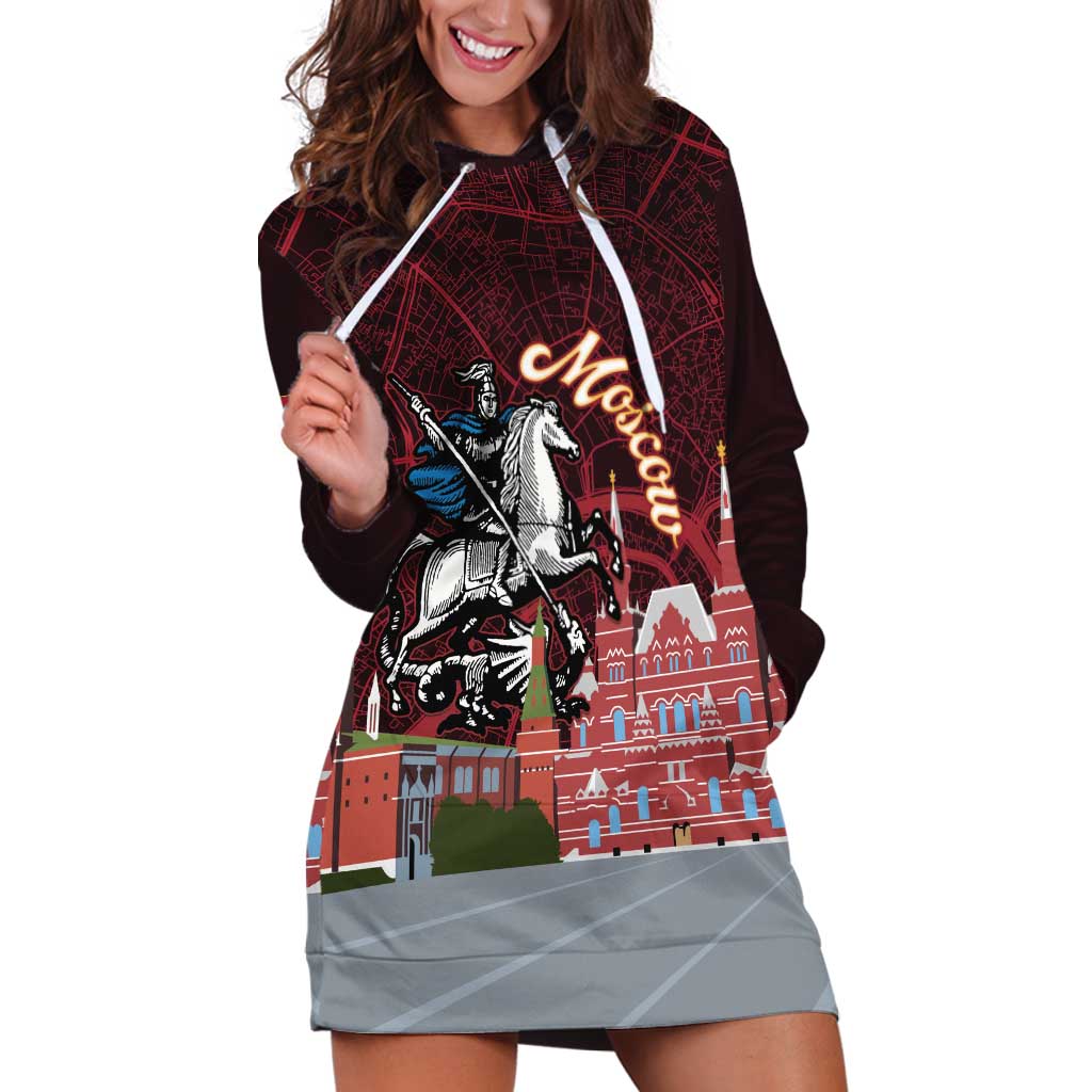 Russia Moscow Capital Hoodie Dress Moskva Red Square Map