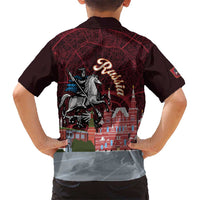 Russia Moscow Capital Kid Hawaiian Shirt Moskva Red Square Map