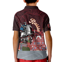 Russia Moscow Capital Kid Polo Shirt Moskva Red Square Map
