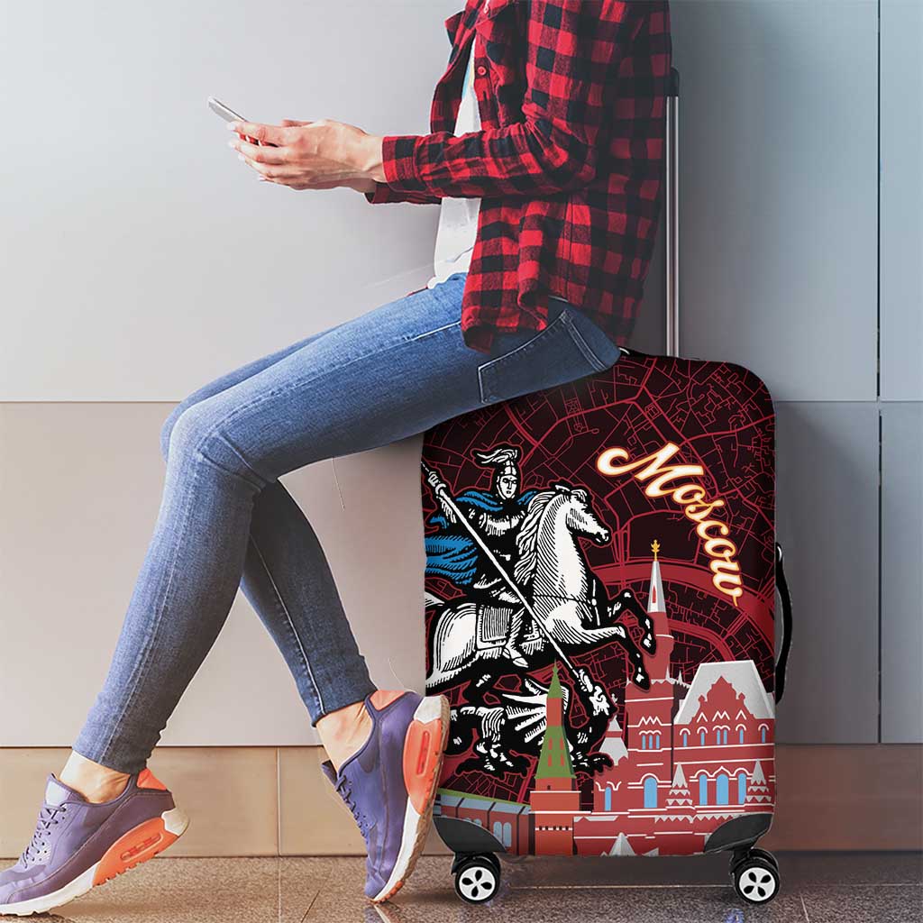 Russia Moscow Capital Luggage Cover Moskva Red Square Map