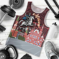 Russia Moscow Capital Men Tank Top Moskva Red Square Map