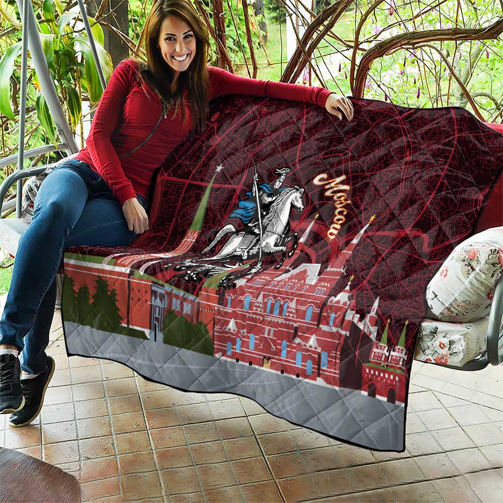 Russia Moscow Capital Quilt Moskva Red Square Map