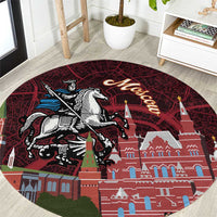 Russia Moscow Capital Round Carpet Moskva Red Square Map