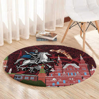 Russia Moscow Capital Round Carpet Moskva Red Square Map