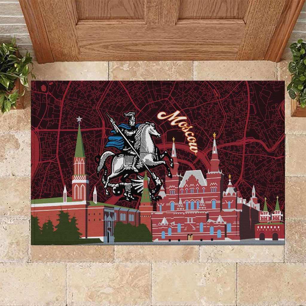 Russia Moscow Capital Rubber Doormat Moskva Red Square Map