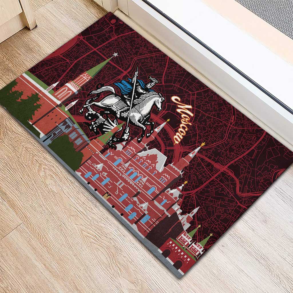 Russia Moscow Capital Rubber Doormat Moskva Red Square Map