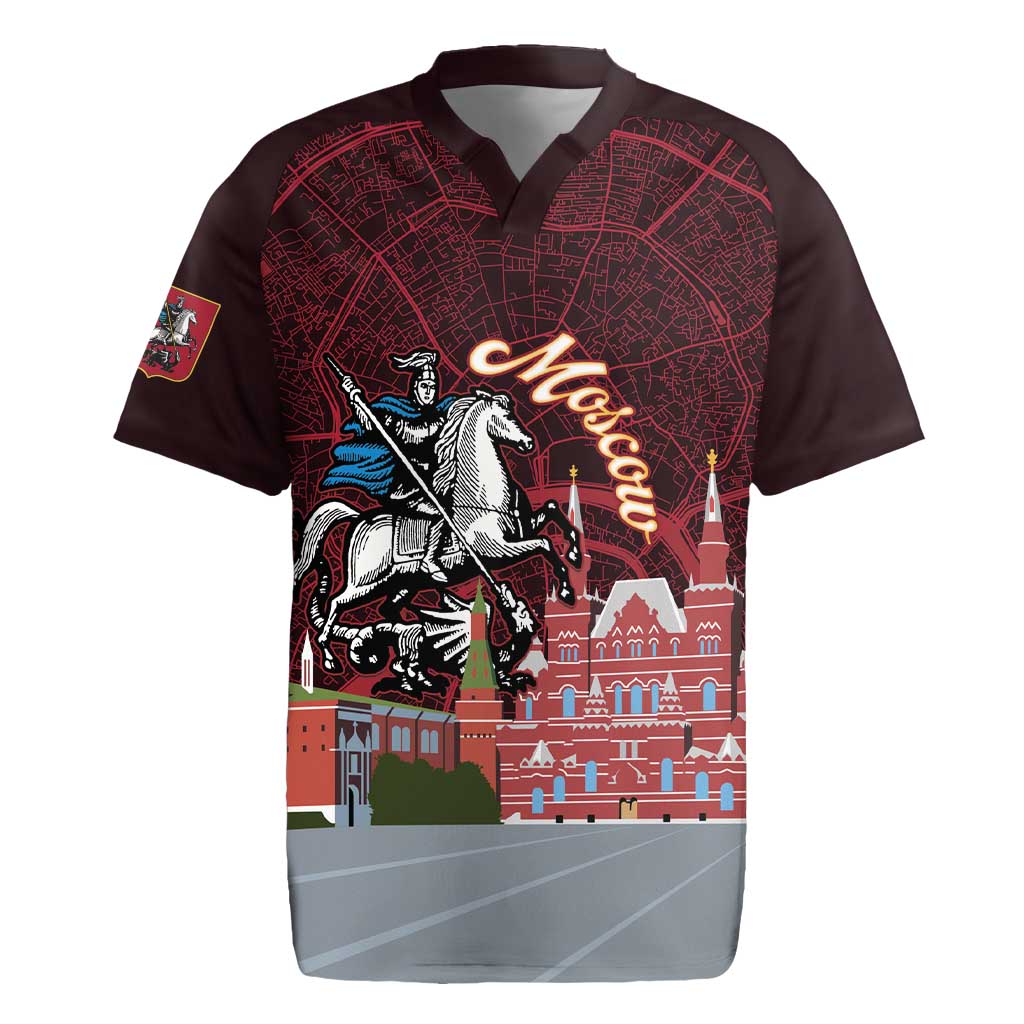 Russia Moscow Capital Rugby Jersey Moskva Red Square Map