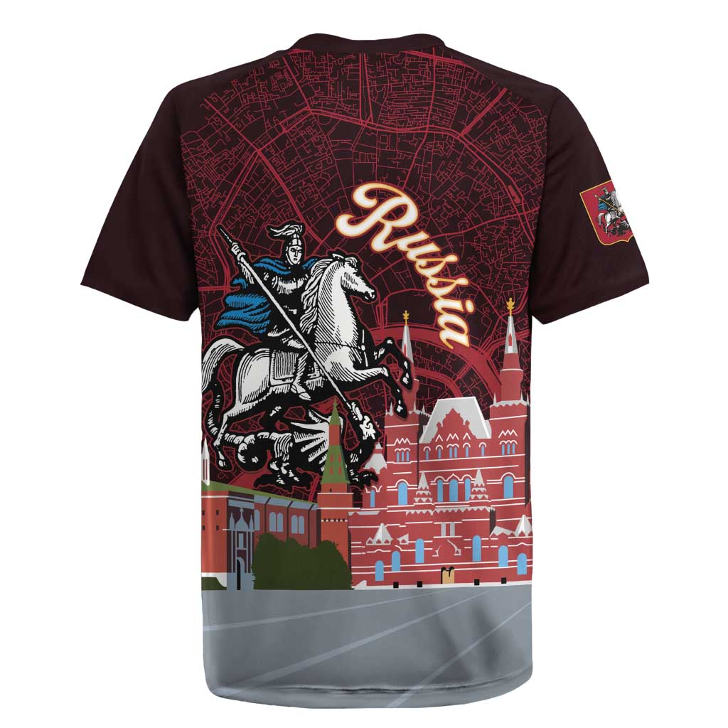Russia Moscow Capital Rugby Jersey Moskva Red Square Map