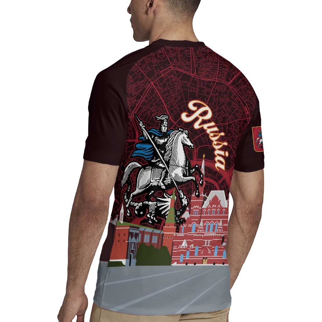 Russia Moscow Capital Rugby Jersey Moskva Red Square Map