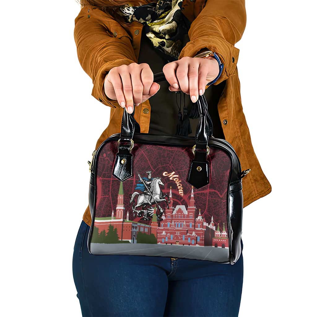 Russia Moscow Capital Shoulder Handbag Moskva Red Square Map