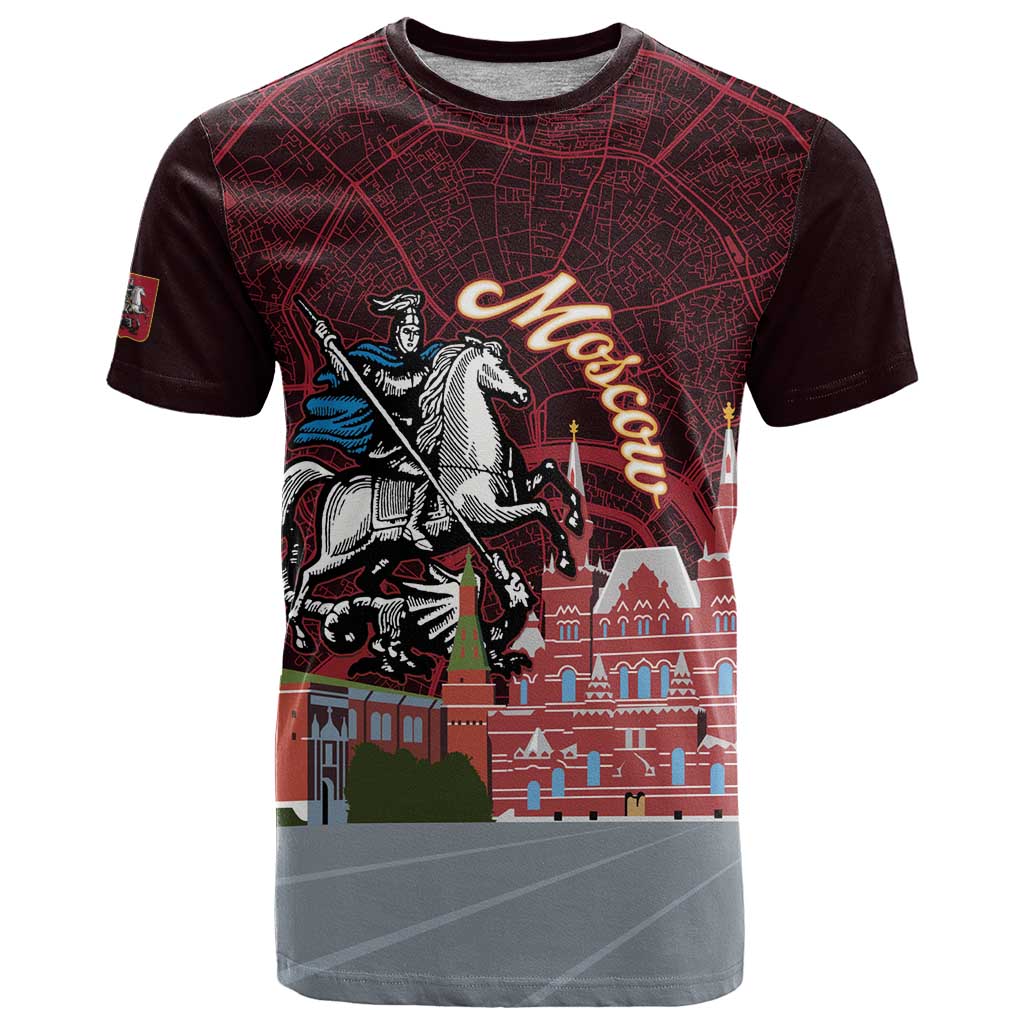 Russia Moscow Capital T Shirt Moskva Red Square Map