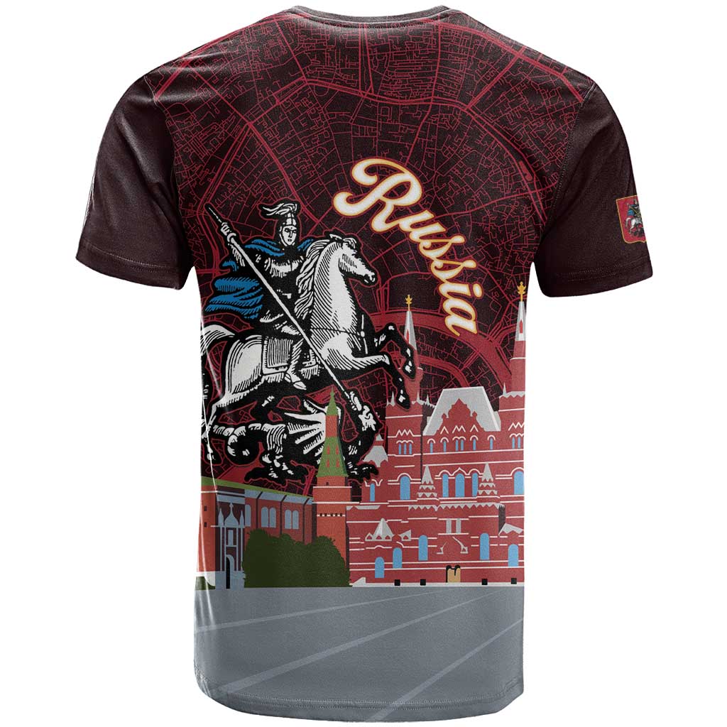 Russia Moscow Capital T Shirt Moskva Red Square Map