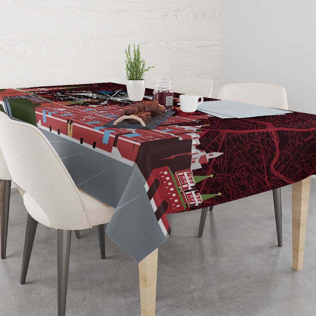 Russia Moscow Capital Tablecloth Moskva Red Square Map