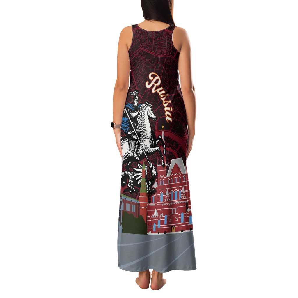 Russia Moscow Capital Tank Maxi Dress Moskva Red Square Map