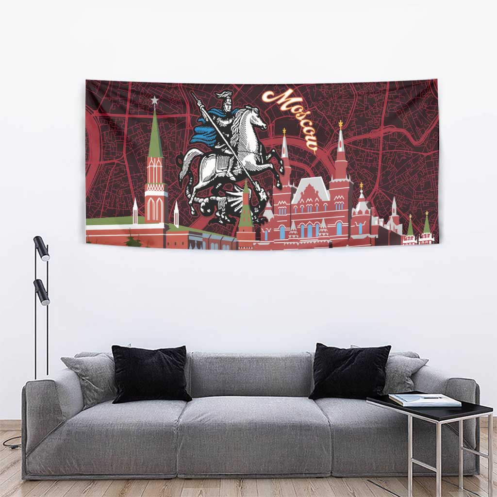 Russia Moscow Capital Tapestry Moskva Red Square Map