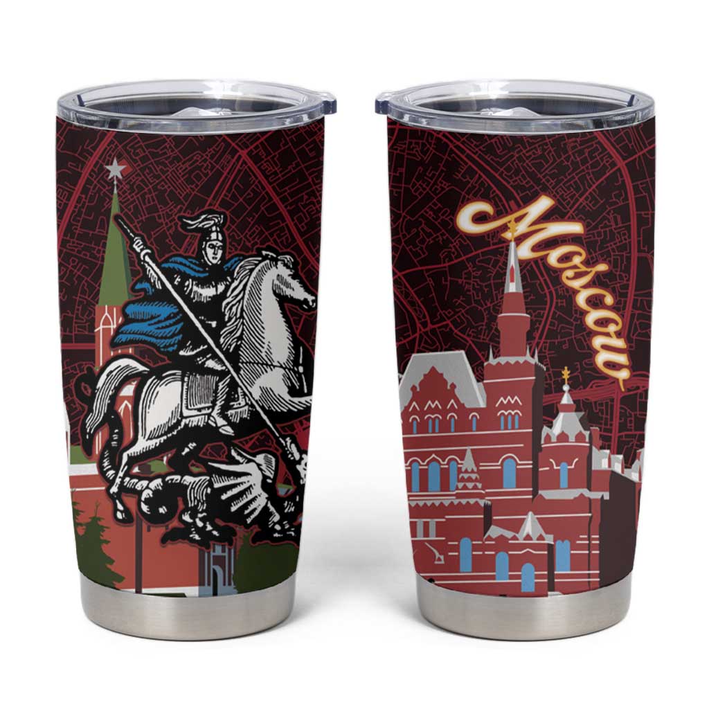 Russia Moscow Capital Tumbler Cup Moskva Red Square Map