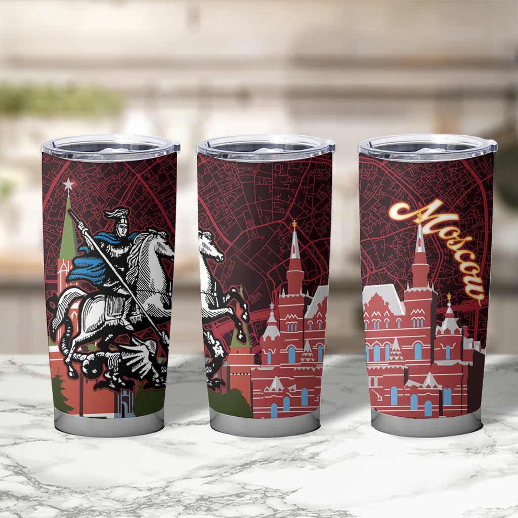 Russia Moscow Capital Tumbler Cup Moskva Red Square Map