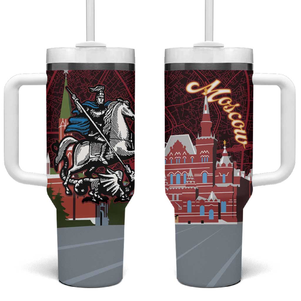 Russia Moscow Capital Tumbler With Handle Moskva Red Square Map