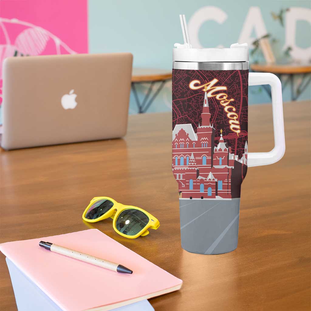 Russia Moscow Capital Tumbler With Handle Moskva Red Square Map
